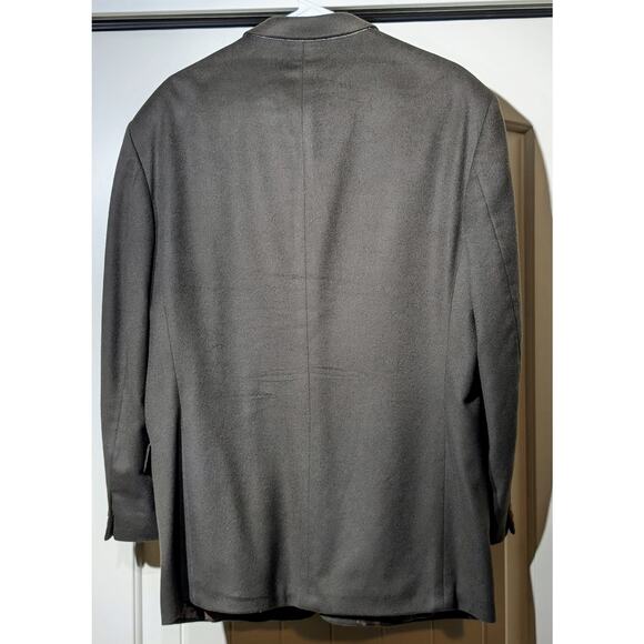 Lanzetti Army Green Cashmere & Wool Blend Lined Men's Sports Coat Size 42R - Picture 2 of 10